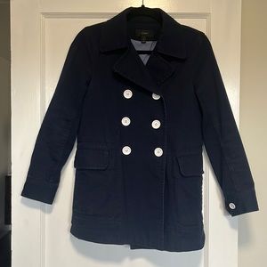 Navy Jcrew pea coat jacket